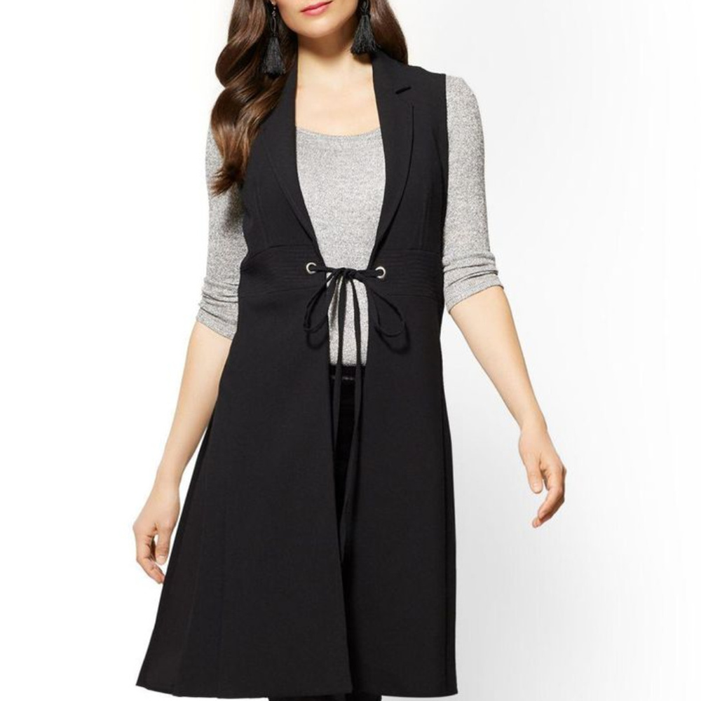 Grommet-Accent Tie-Front Vest Size medium